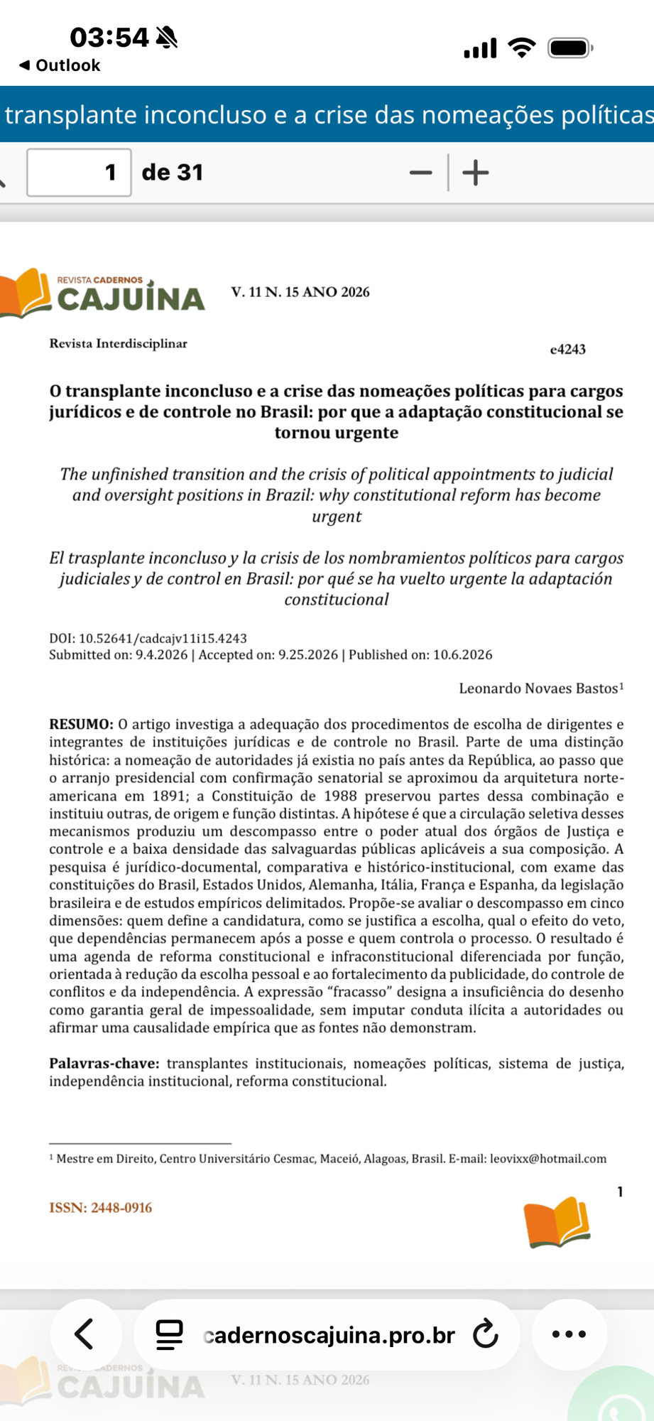 Quem escolhe quem fiscaliza o poder? A urgência de repensar as nomeações no Brasil